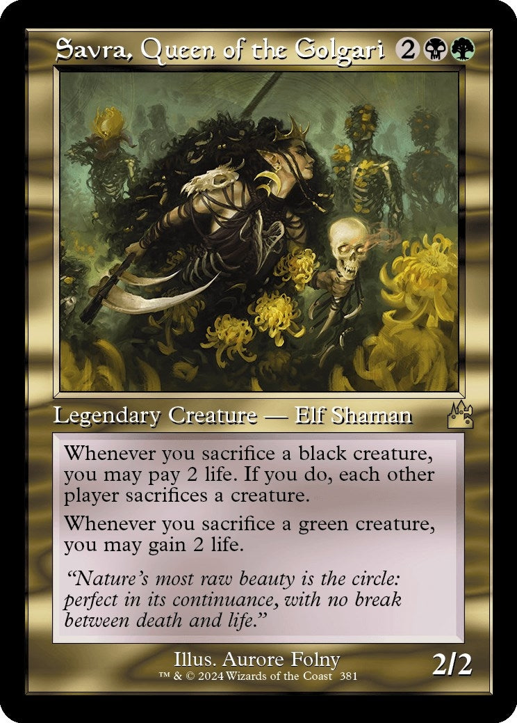 Image for Savra, Queen of the Golgari (Retro Frame) (381) (Ravnica Remastered) - Magic: The Gathering