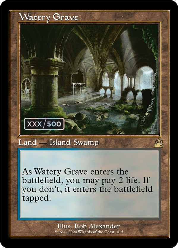 Image for Watery Grave (Retro Frame) (Serial Numbered) (415) (Ravnica Remastered) - Magic: The Gathering