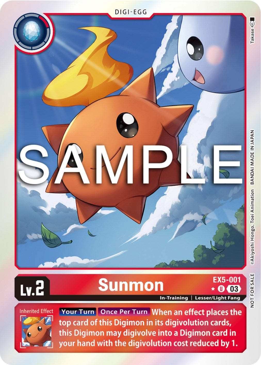 Image for Sunmon (Animal Colosseum Box Promotion Pack) (EX5-001 U) (Animal Colosseum) - Digimon Card Game