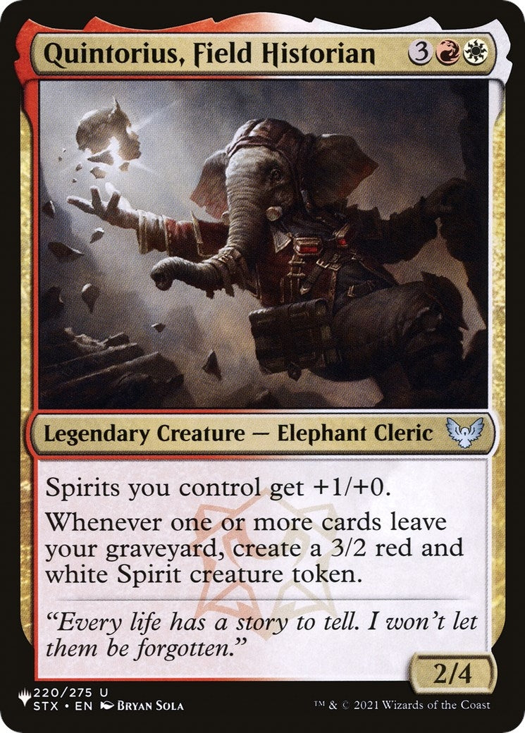Image for Quintorius, Field Historian (220/275) (The List Reprints) - Magic: The Gathering