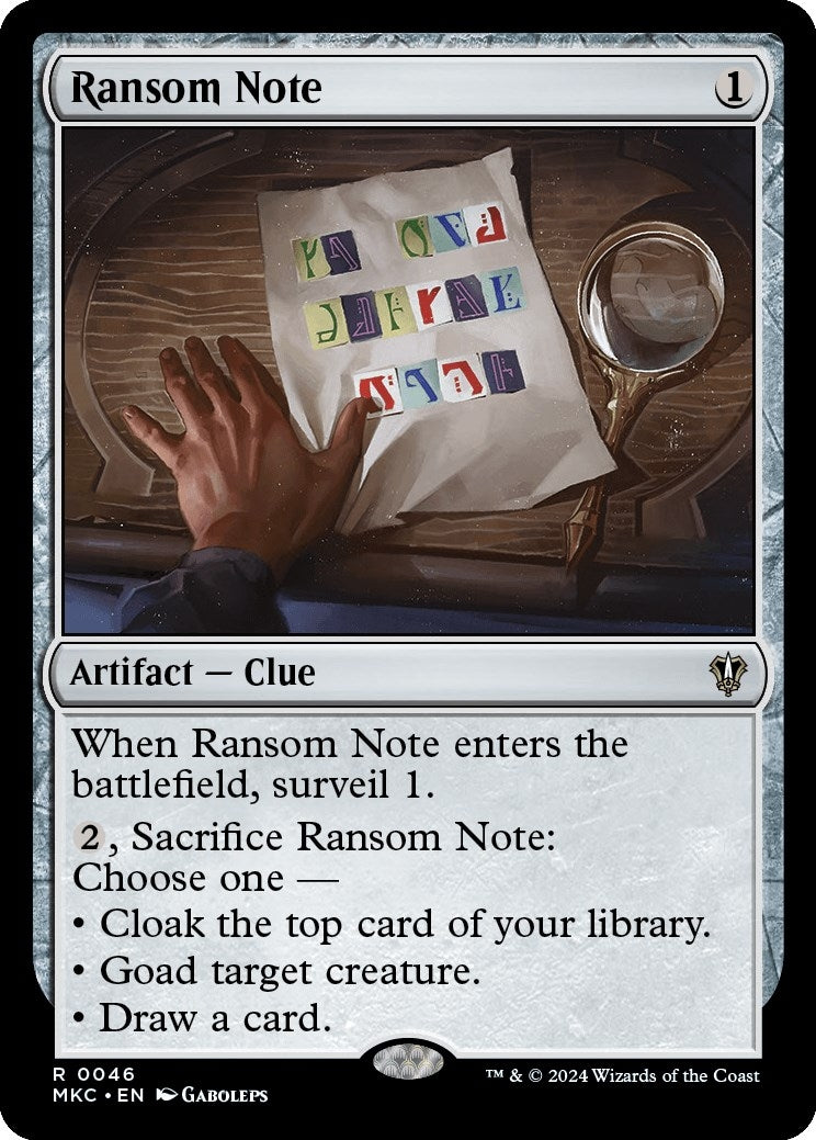 Image for Ransom Note (0046) (46) (Commander: Murders at Karlov Manor) - Magic: The Gathering