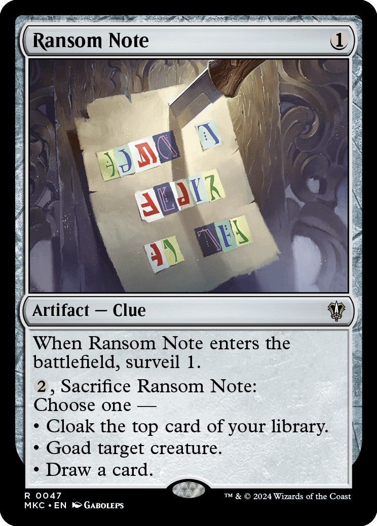 Image for Ransom Note (0047) (47) (Commander: Murders at Karlov Manor) - Magic: The Gathering