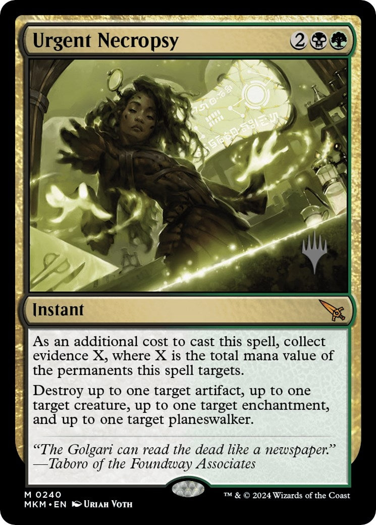 Image for Urgent Necropsy (240) (Promo Pack: Murders at Karlov Manor) - Magic: The Gathering