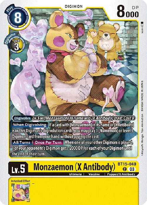Image for Monzaemon (X Antibody) (BT15-040 C) (Exceed Apocalypse) - Digimon Card Game