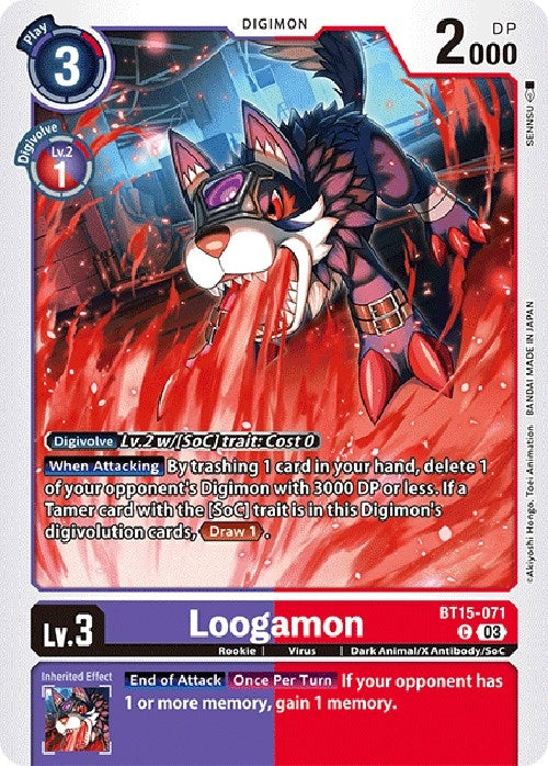 Image for Loogamon (BT15-071 C) (Exceed Apocalypse) - Digimon Card Game