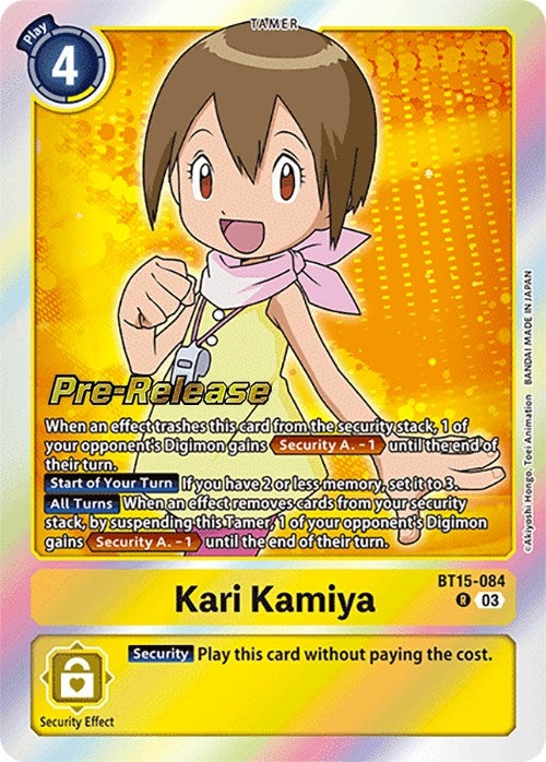 Image for Kari Kamiya (BT15-084 R) (Exceed Apocalypse Pre-Release Cards) - Digimon Card Game