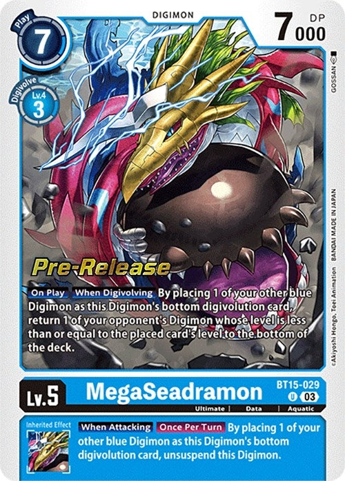 Image for MegaSeadramon (BT15-029 U) (Exceed Apocalypse Pre-Release Cards) - Digimon Card Game