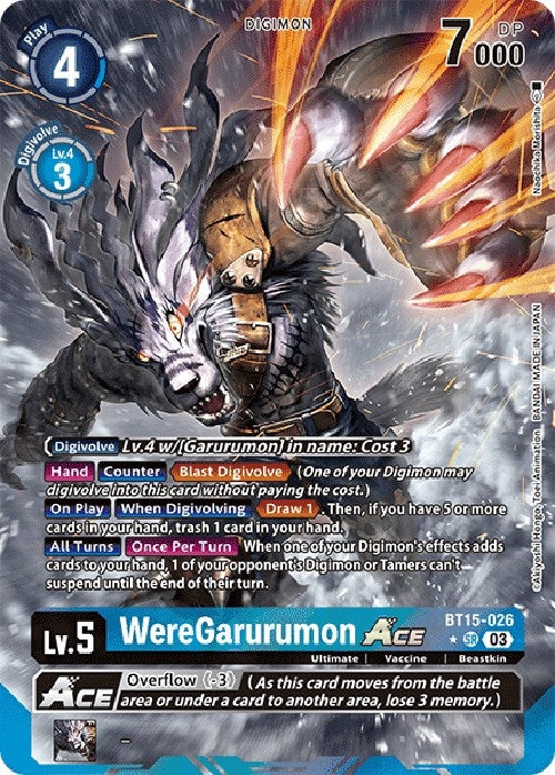 Image for WereGarurumon ACE (Alternate Art) (BT15-026 SR) (Exceed Apocalypse) - Digimon Card Game