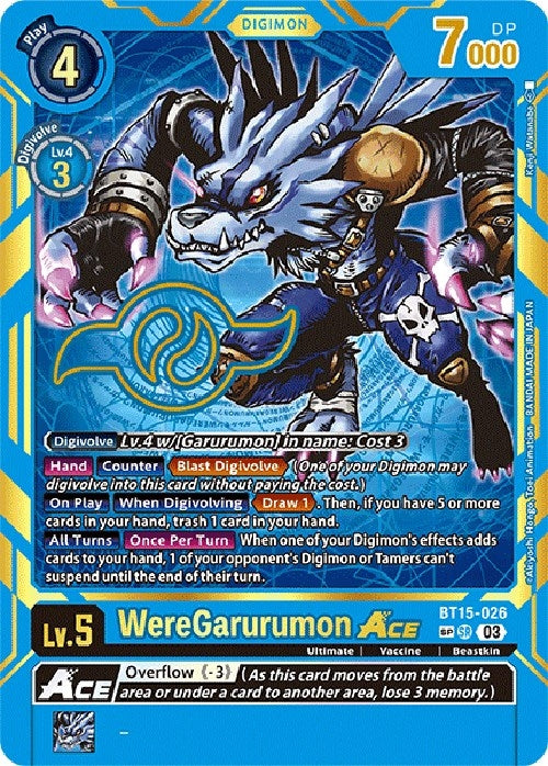 Image for WereGarurumon ACE (Special Rare) (BT15-026 SP) (Exceed Apocalypse) - Digimon Card Game
