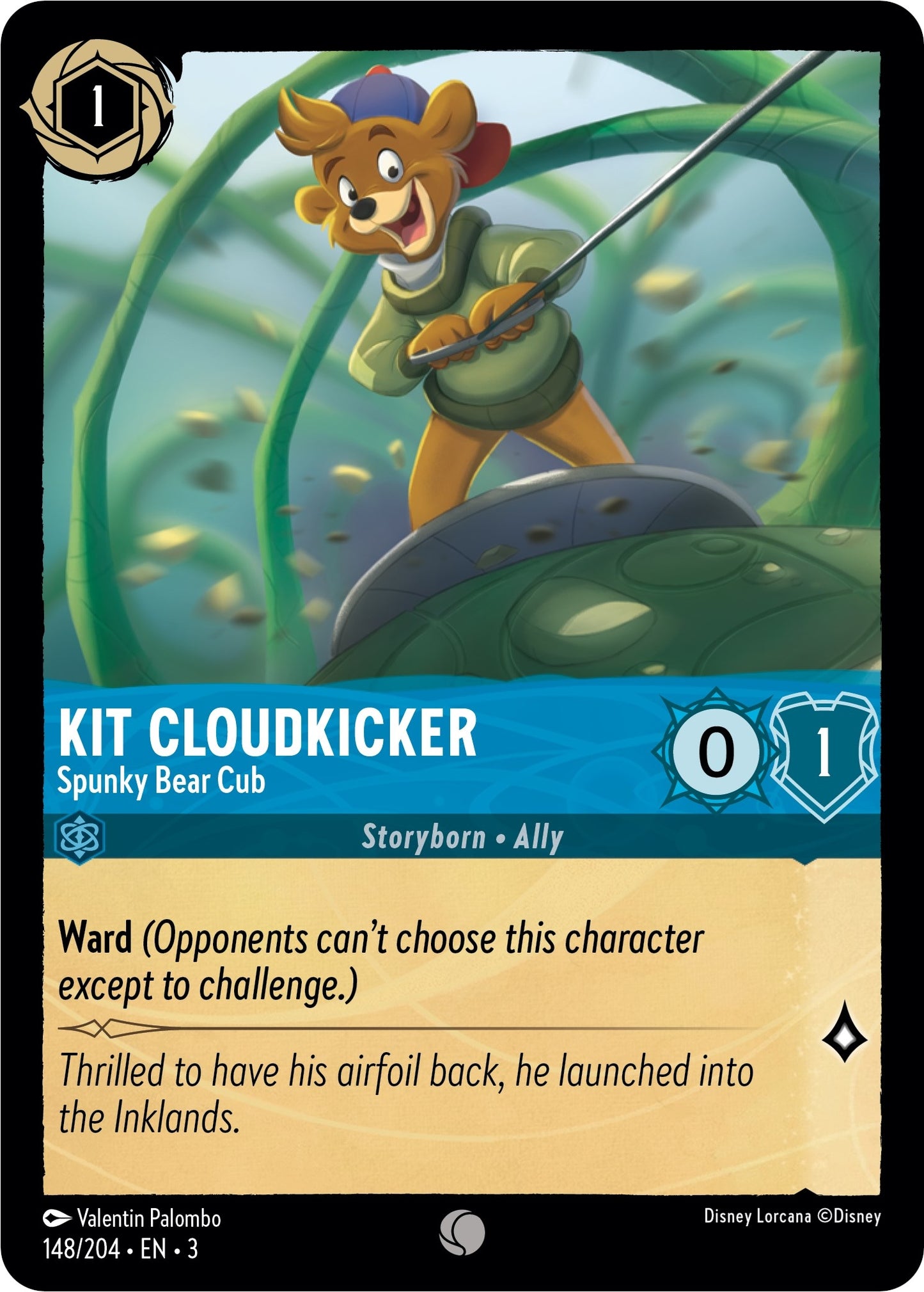 Image for Kit Cloudkicker - Spunky Bear Cub (148/204) (Into the Inklands) - Disney Lorcana