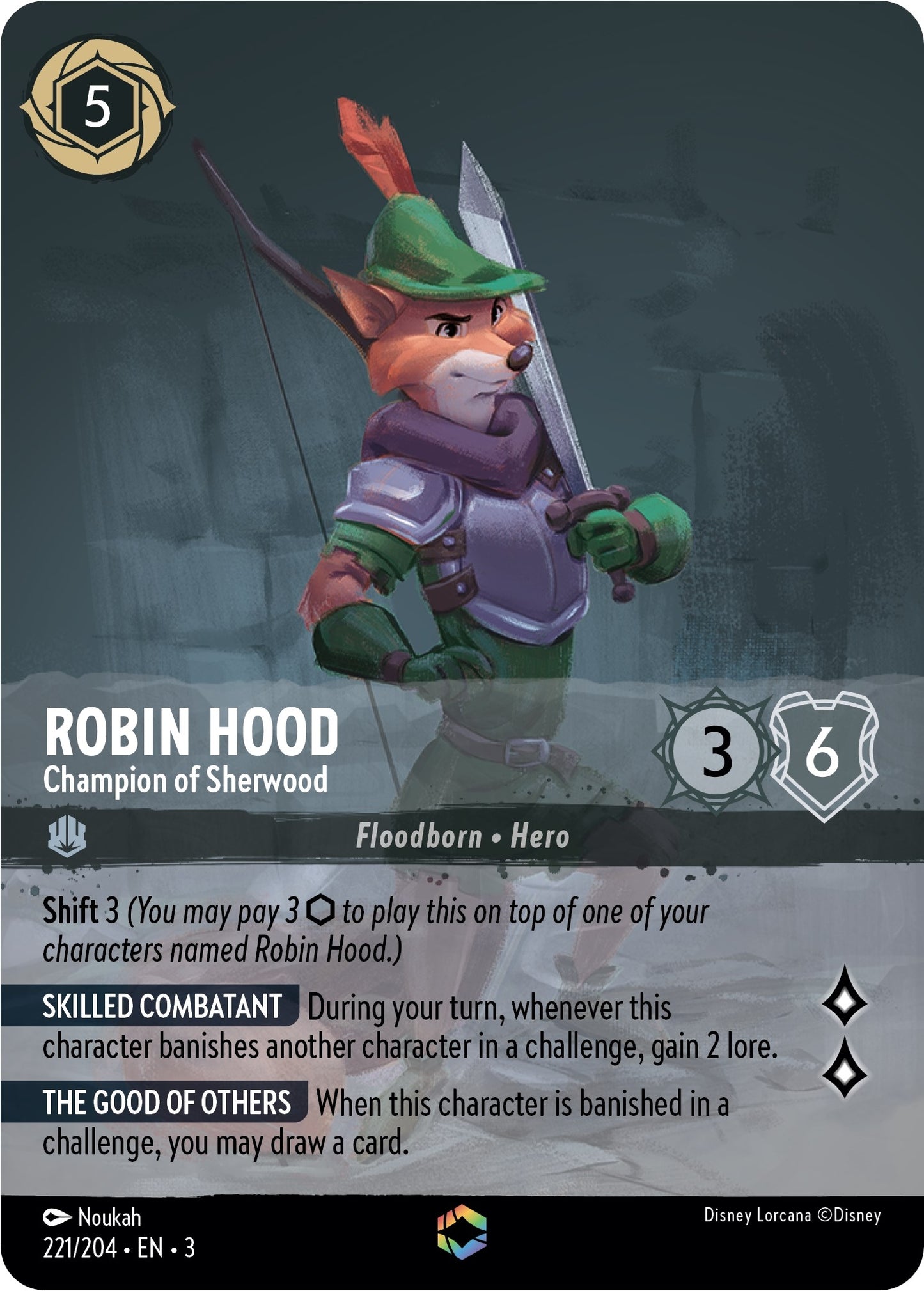 Image for Robin Hood - Champion of Sherwood (Enchanted) (221/204) (Into the Inklands) - Disney Lorcana
