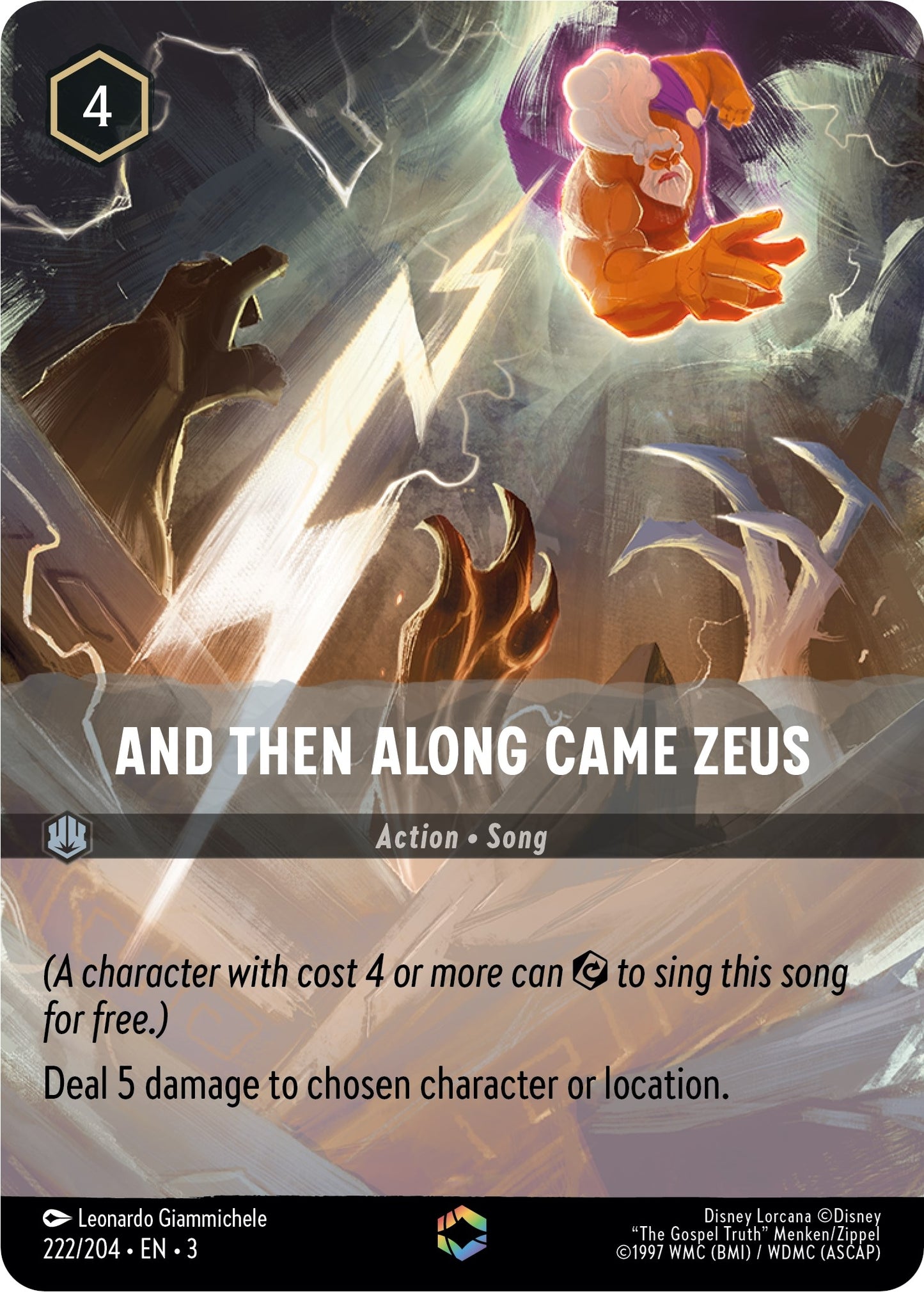 Image for And Then Along Came Zeus (Enchanted) (222/204) (Into the Inklands) - Disney Lorcana
