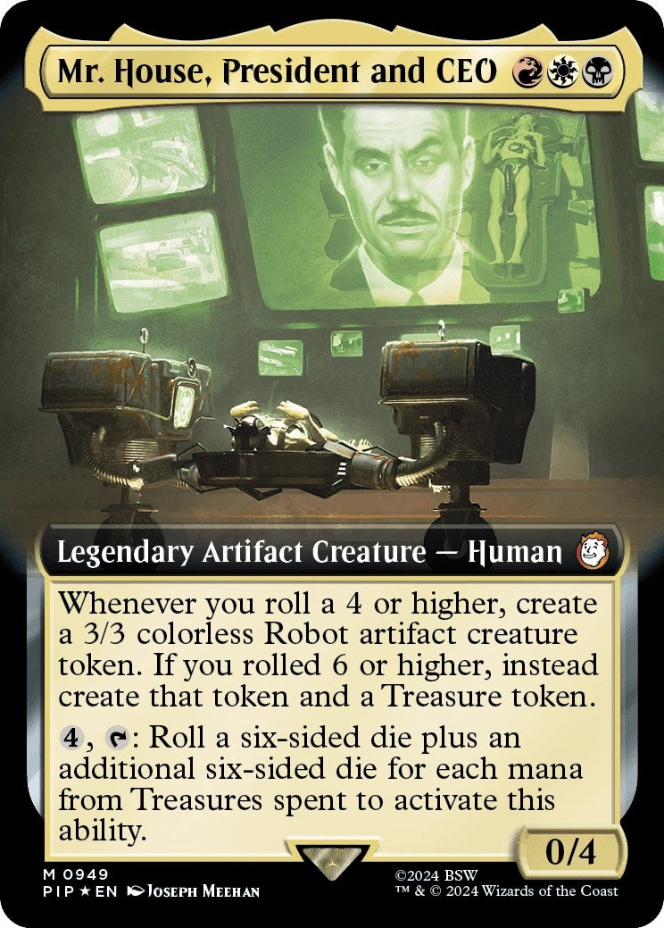 Image for Mr. House, President and CEO (Extended Art) (Surge Foil) (949) (Universes Beyond: Fallout) - Magic: The Gathering