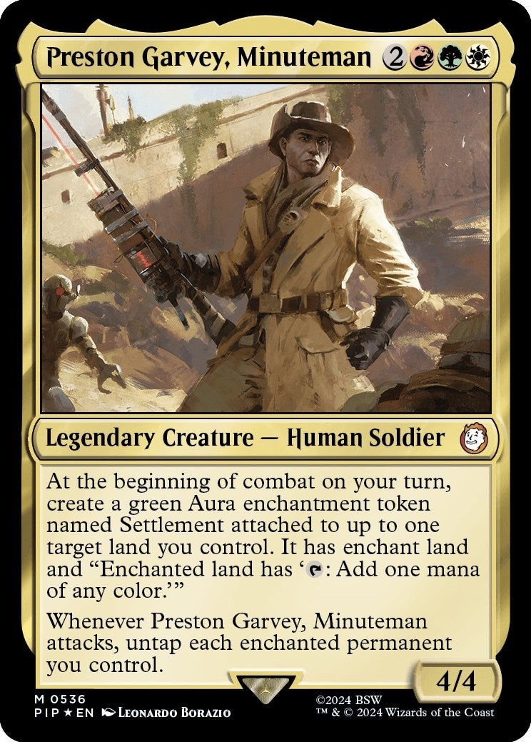 Image for Preston Garvey, Minuteman (Surge Foil) (536) (Universes Beyond: Fallout) - Magic: The Gathering