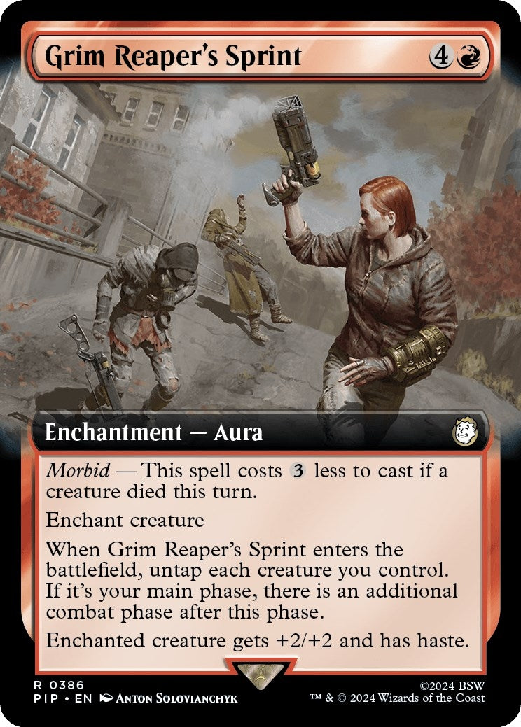 Image for Grim Reaper's Sprint (Extended Art) (386) (Universes Beyond: Fallout) - Magic: The Gathering
