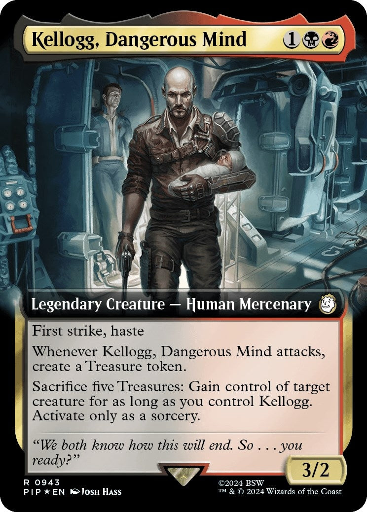 Image for Kellogg, Dangerous Mind (Extended Art) (Surge Foil) (943) (Universes Beyond: Fallout) - Magic: The Gathering