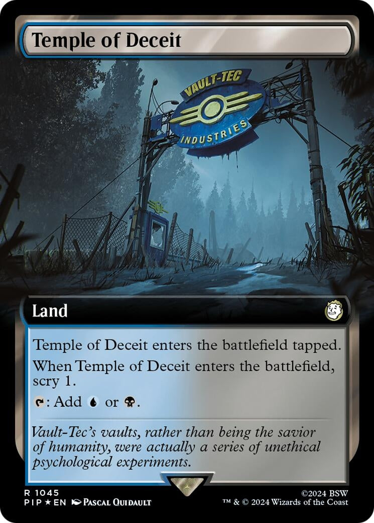 Image for Temple of Deceit (Extended Art) (Surge Foil) (1045) (Universes Beyond: Fallout) - Magic: The Gathering