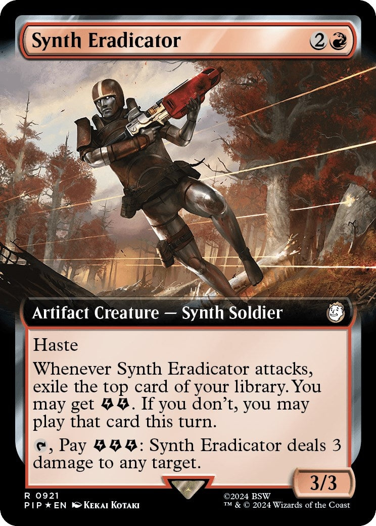 Image for Synth Eradicator (Extended Art) (Surge Foil) (921) (Universes Beyond: Fallout) - Magic: The Gathering