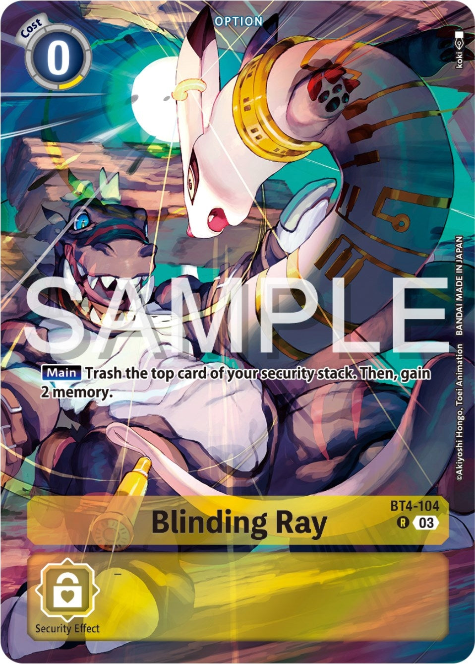 Image for Blinding Ray (Bonus Pack) (BT4-104 R) (Starter Deck 17: Double Typhoon Advanced Deck Set) - Digimon Card Game