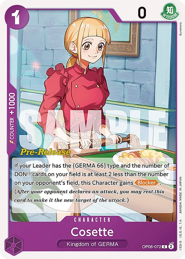 Image for Cosette (OP06-072) (Wings of the Captain Pre-Release Cards) - One Piece Card Game