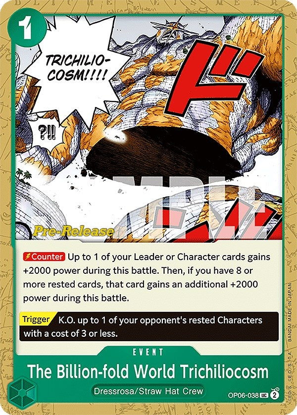 Image for The Billion-fold World Trichiliocosm (OP06-038) (Wings of the Captain Pre-Release Cards) - One Piece Card Game