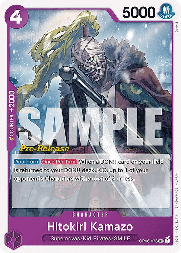 Image for Hitokiri Kamazo (OP06-076) (Wings of the Captain Pre-Release Cards) - One Piece Card Game