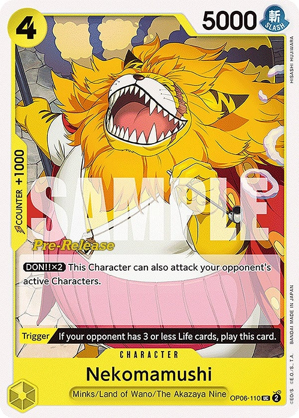 Image for Nekomamushi (OP06-110) (Wings of the Captain Pre-Release Cards) - One Piece Card Game