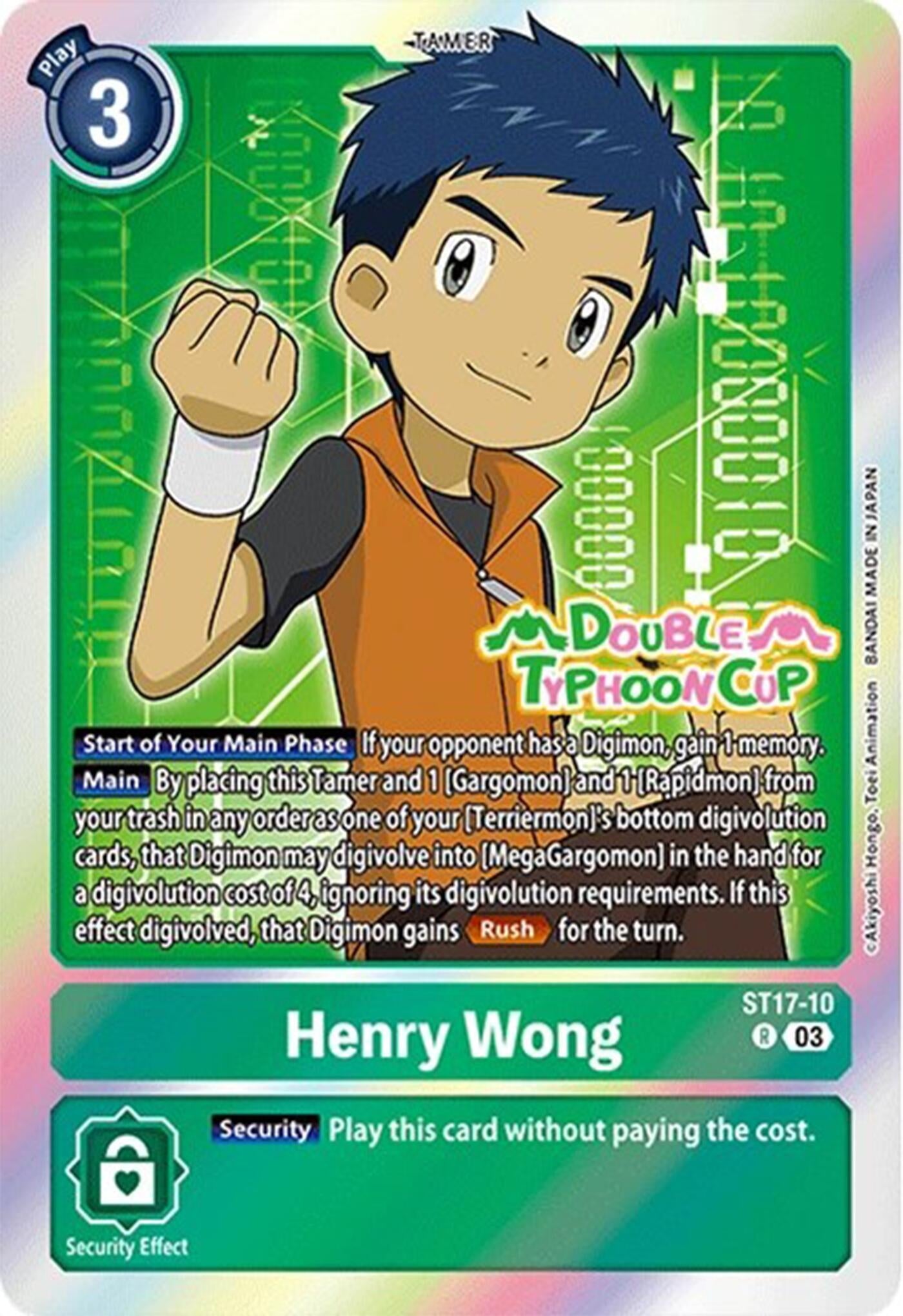 Image for Henry Wong (ST17-10 R) (Starter Deck 17: Double Typhoon Advanced Deck Set Pre-Release Cards) - Digimon Card Game