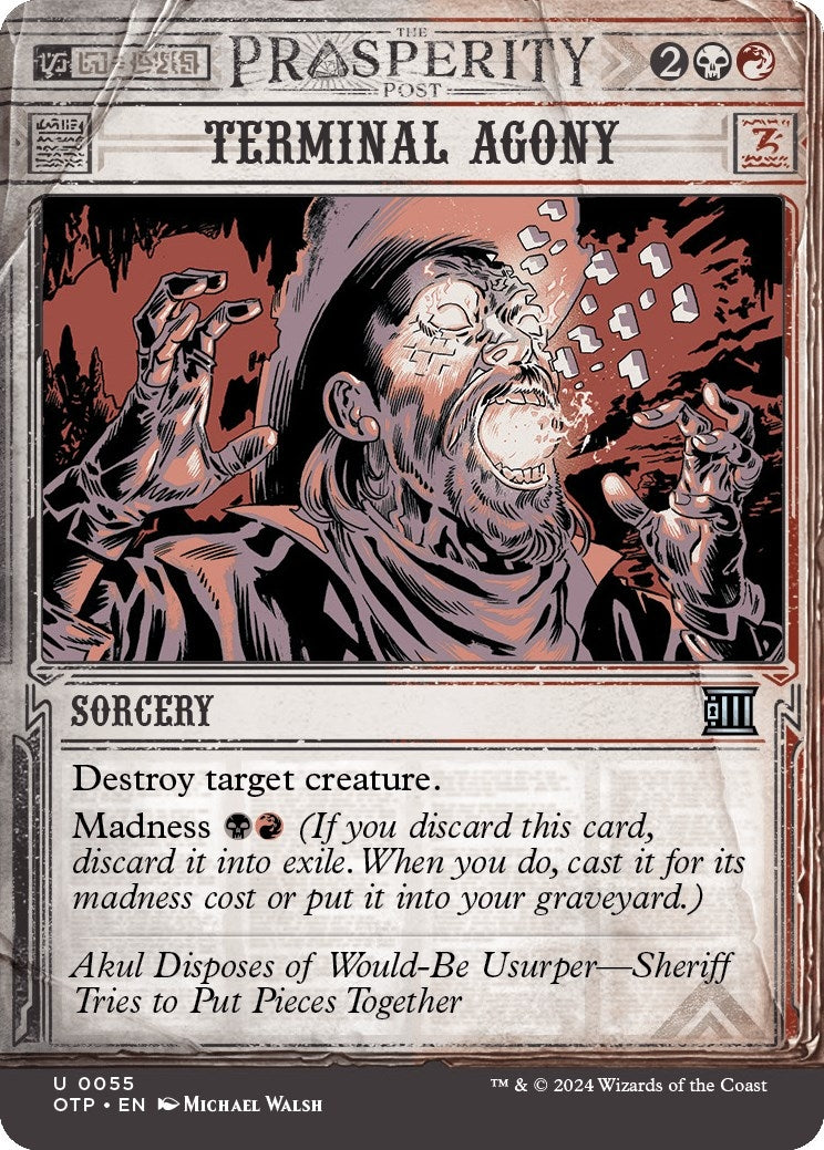 Image for Terminal Agony (55) (Outlaws of Thunder Junction: Breaking News) - Magic: The Gathering