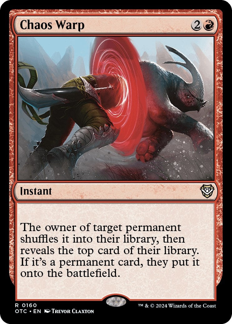 Image for Chaos Warp (160) (Commander: Outlaws of Thunder Junction) - Magic: The Gathering