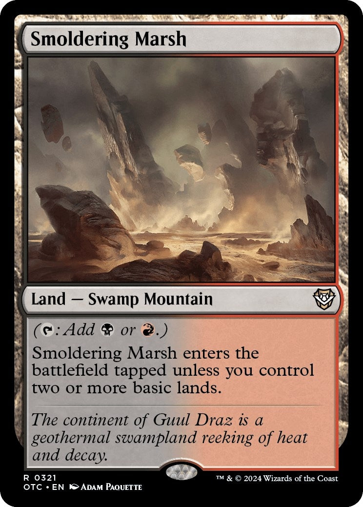 Image for Smoldering Marsh (321) (Commander: Outlaws of Thunder Junction) - Magic: The Gathering