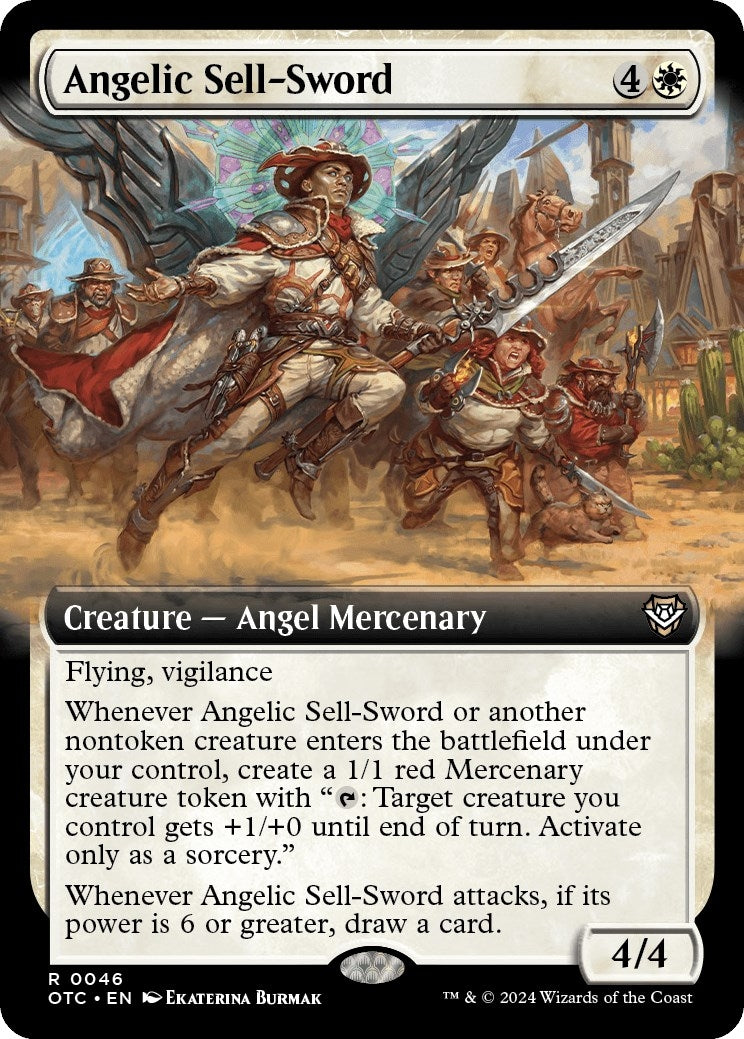 Image for Angelic Sell-Sword (Extended Art) (46) (Commander: Outlaws of Thunder Junction) - Magic: The Gathering