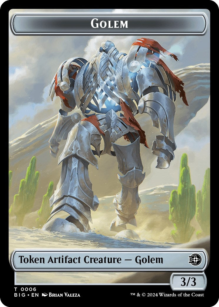 Image for Golem // Plot Double-Sided Token (6 // 20) (Outlaws of Thunder Junction: The Big Score) - Magic: The Gathering