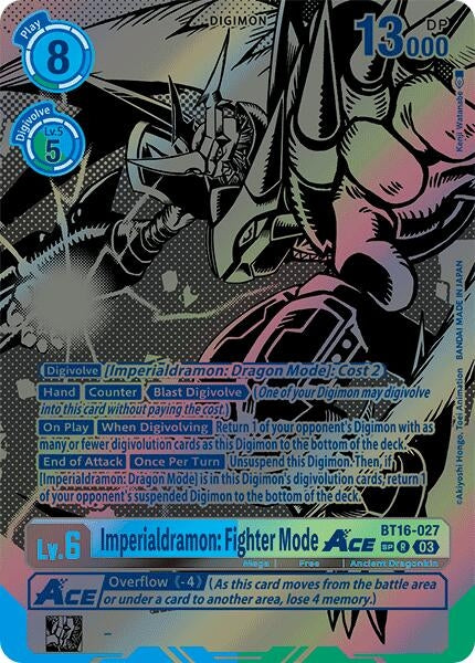 Image for Imperialdramon: Fighter Mode ACE (Textured) (BT16-027 R) (Beginning Observer) - Digimon Card Game