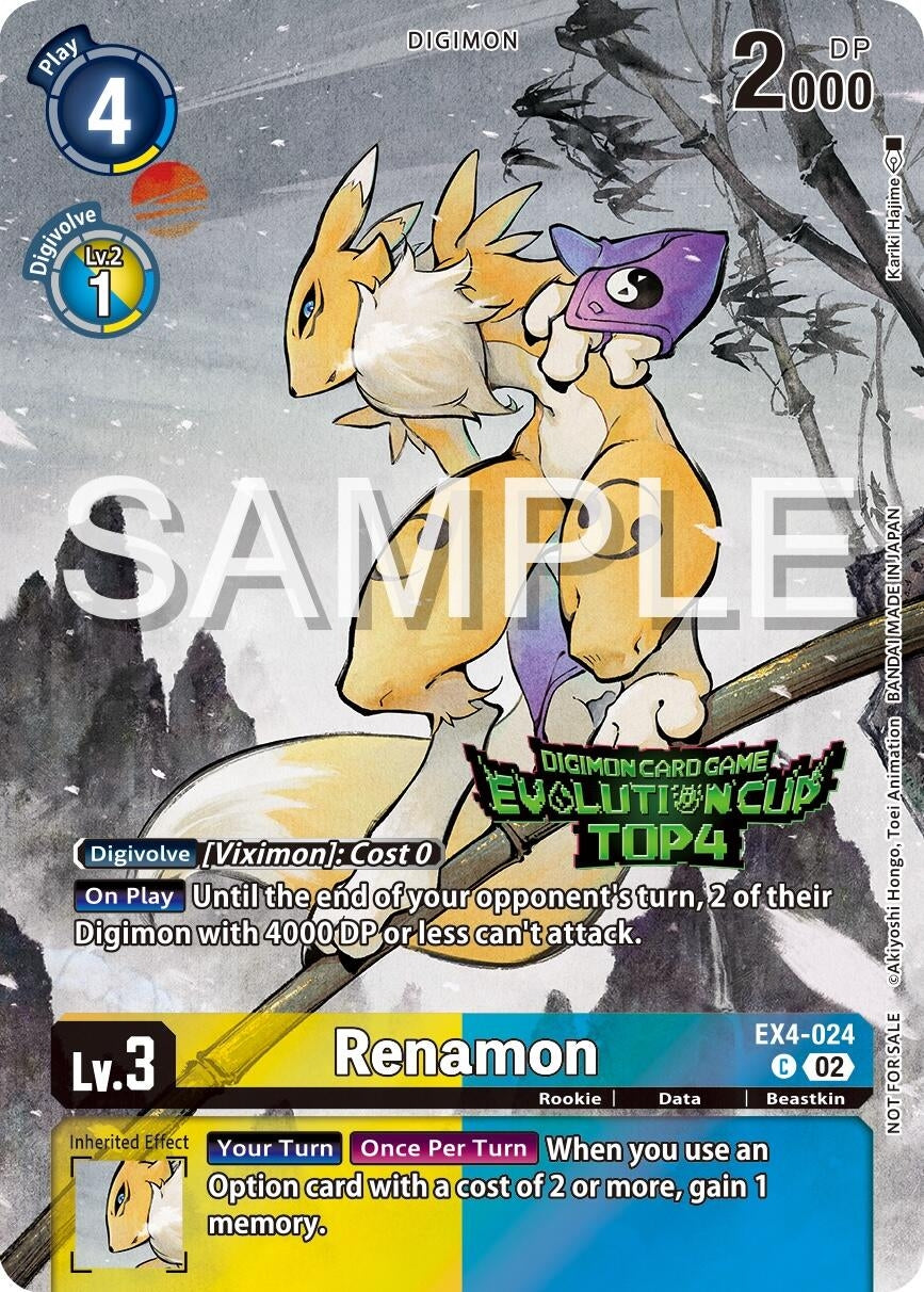Image for Renamon - EX4-024 (2024 Evolution Cup Top 4) (EX4-024 C) (Alternative Being Booster) - Digimon Card Game