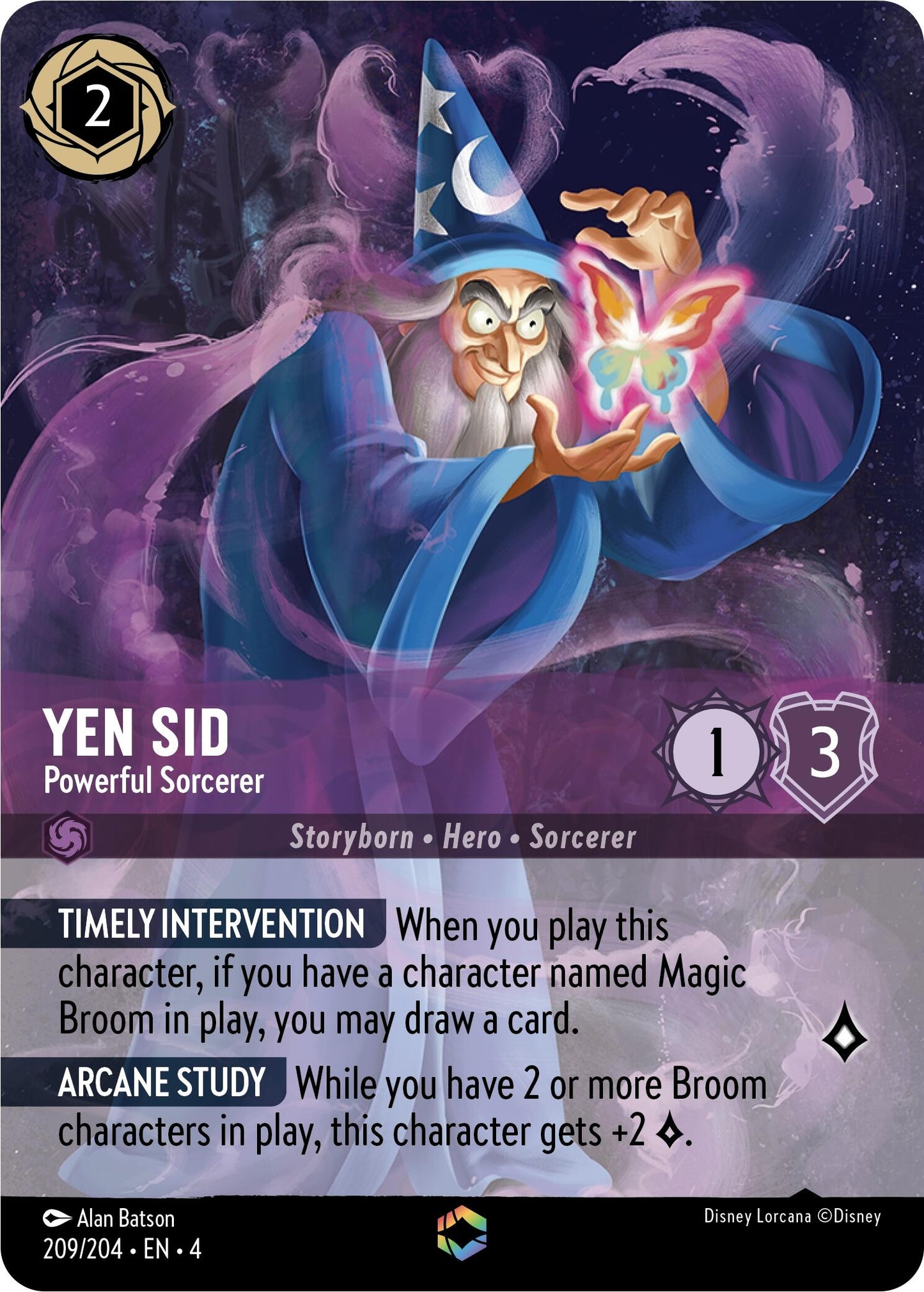 Image for Yen Sid - Powerful Sorcerer (Enchanted) (209/204) (Ursula's Return) - Disney Lorcana