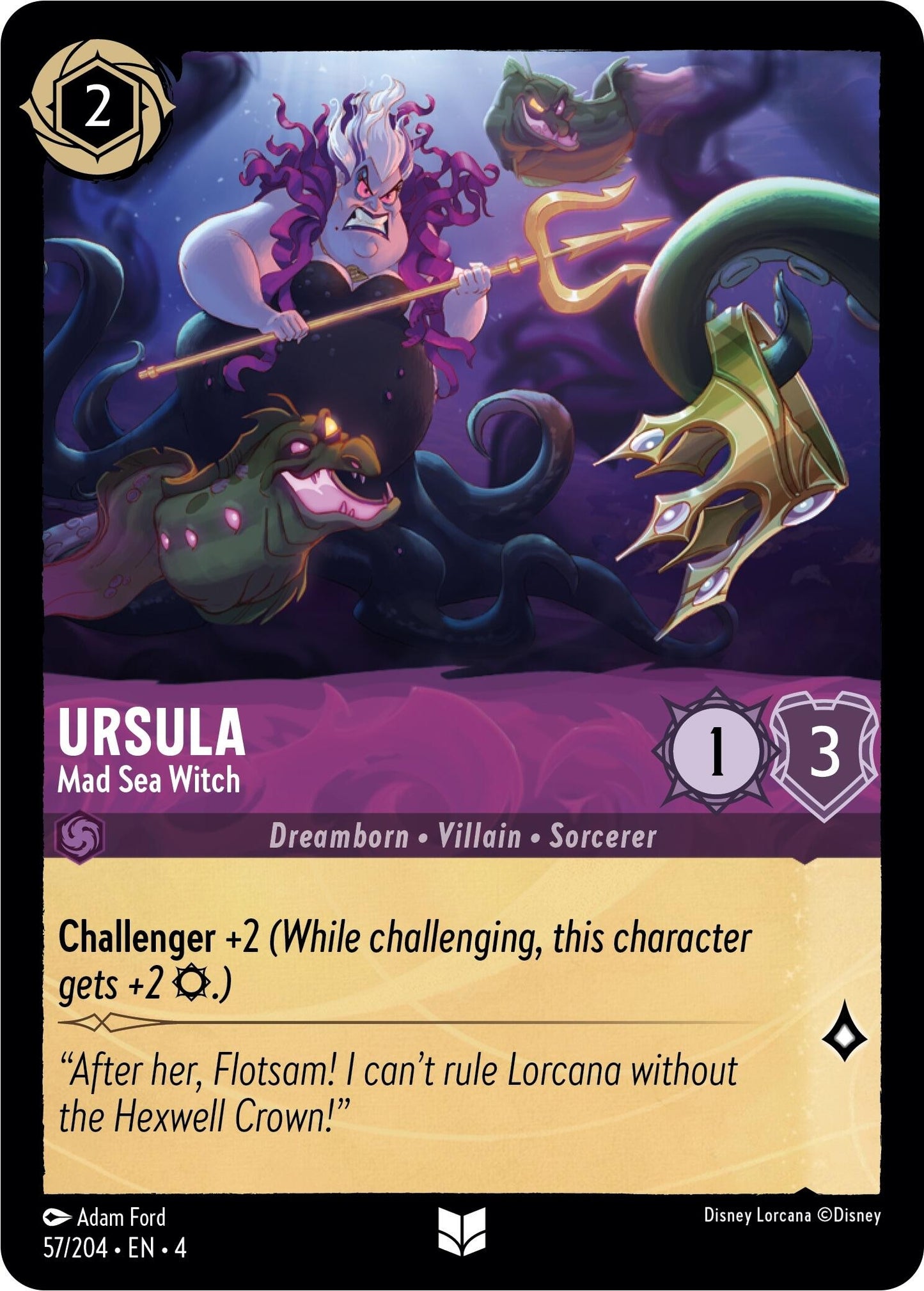 Image for Ursula - Mad Sea Witch (57/204) (Ursula's Return) - Disney Lorcana