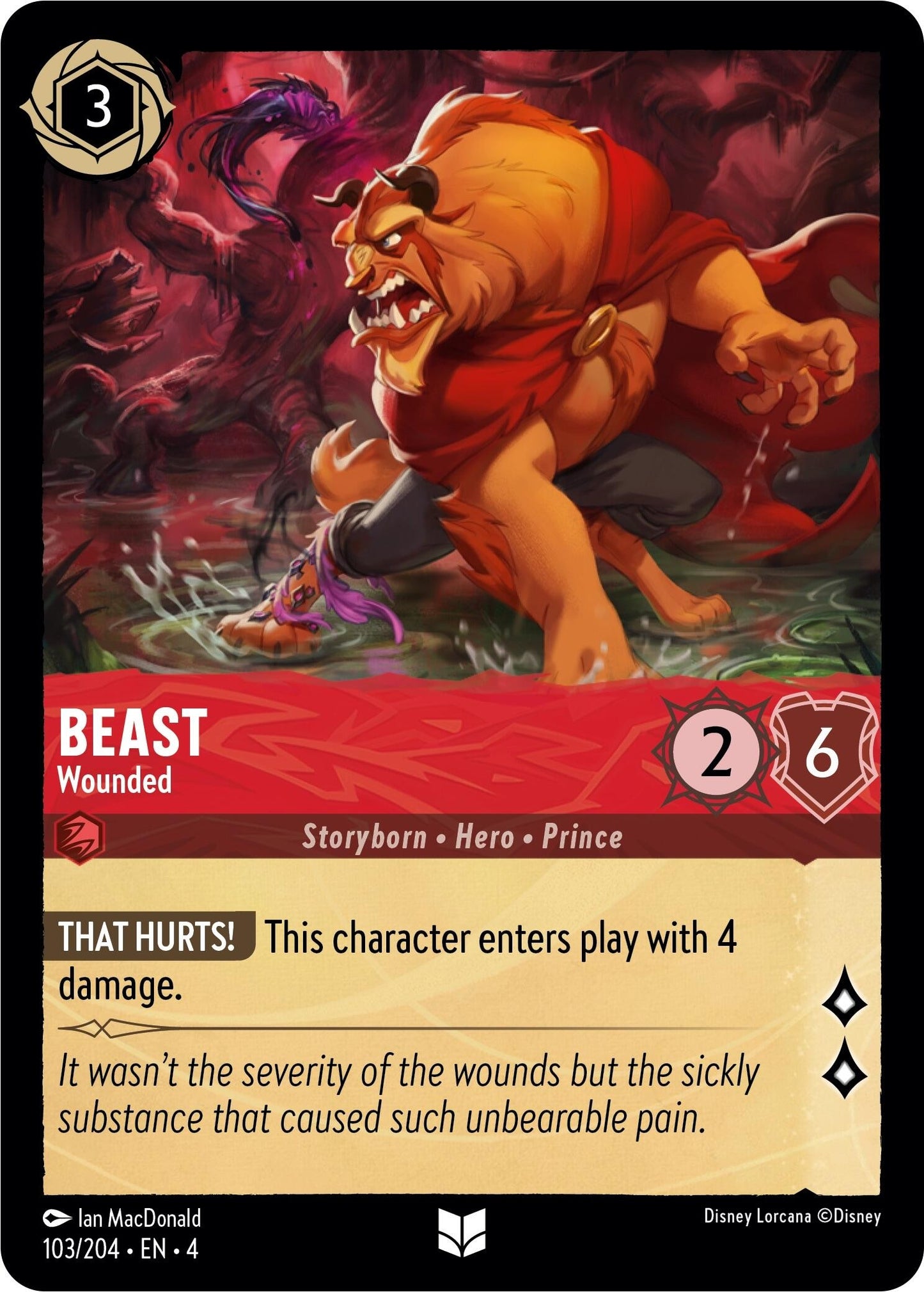 Image for Beast - Wounded (103/204) (Ursula's Return) - Disney Lorcana