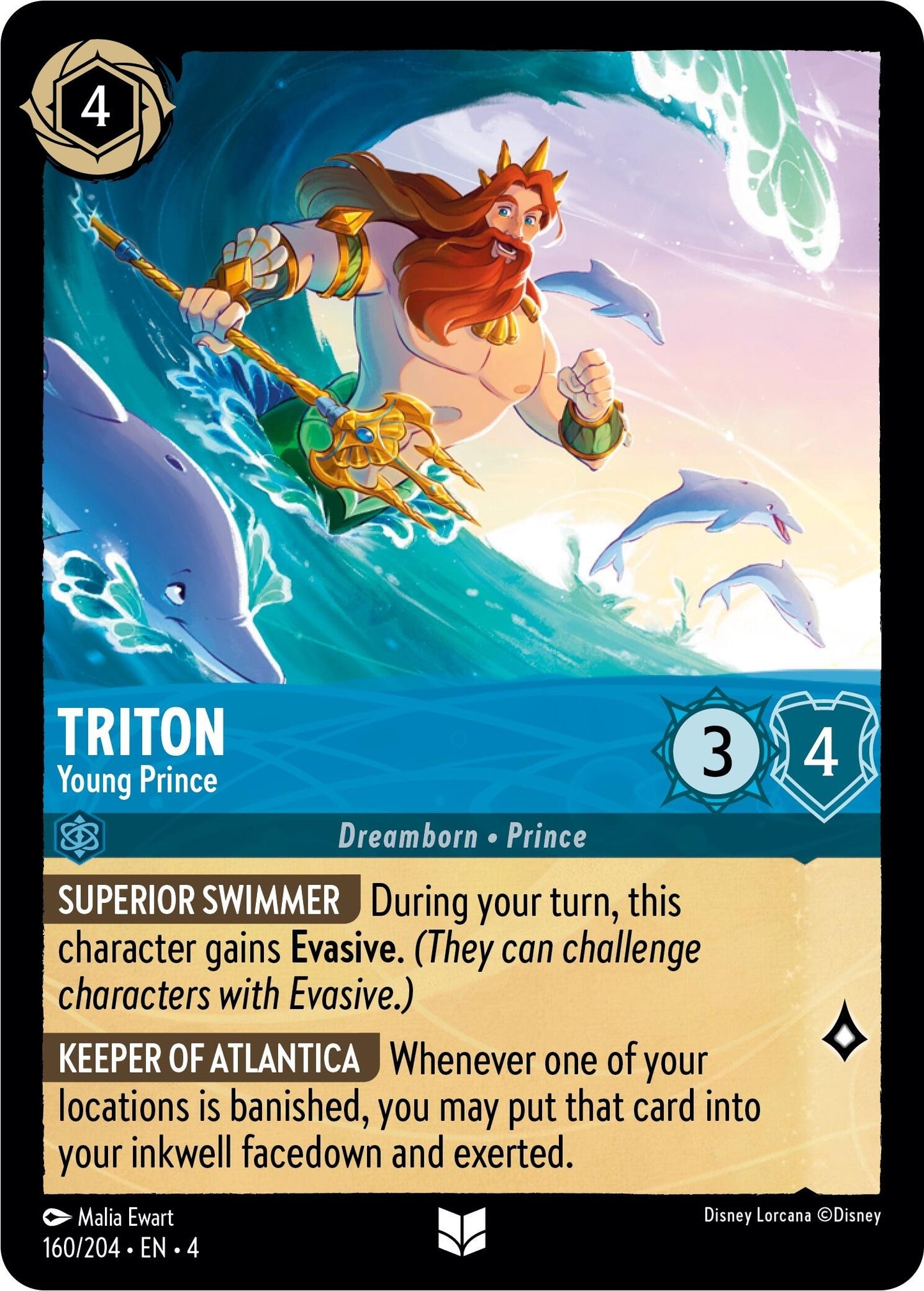 Image for Triton - Young Prince (160/204) (Ursula's Return) - Disney Lorcana