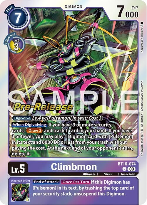 Image for Climbmon (BT16-074 R) (Beginning Observer Pre-Release Cards) - Digimon Card Game