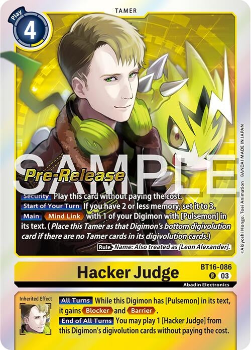 Image for Hacker Judge (BT16-086 R) (Beginning Observer Pre-Release Cards) - Digimon Card Game