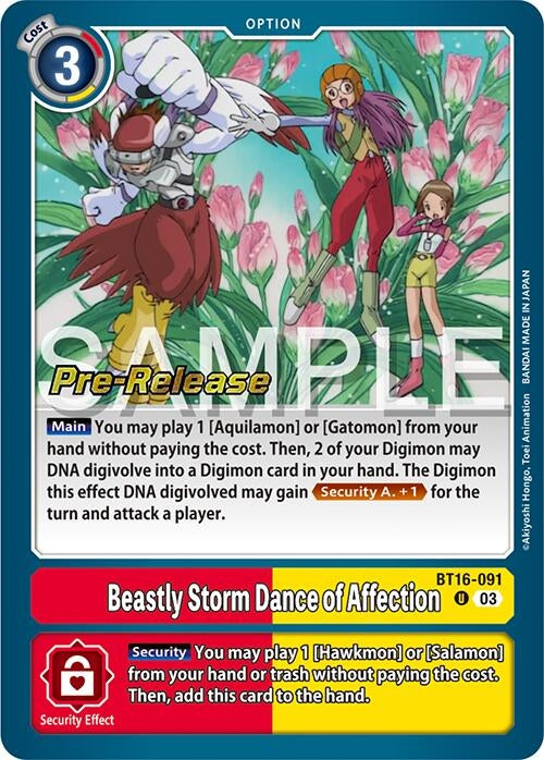 Image for Beastly Storm Dance of Affection (BT16-091 U) (Beginning Observer Pre-Release Cards) - Digimon Card Game