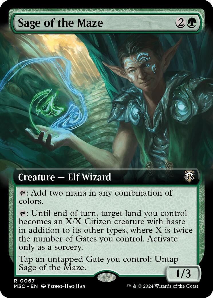 Image for Sage of the Maze (Extended Art) (Ripple Foil) (67) (Commander: Modern Horizons 3) - Magic: The Gathering