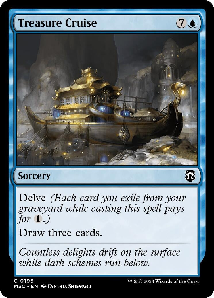 Image for Treasure Cruise (Ripple Foil) (195) (Commander: Modern Horizons 3) - Magic: The Gathering
