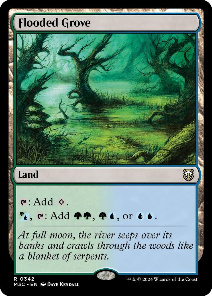 Image for Flooded Grove (Ripple Foil) (342) (Commander: Modern Horizons 3) - Magic: The Gathering