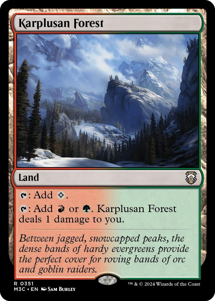 Image for Karplusan Forest (Ripple Foil) (351) (Commander: Modern Horizons 3) - Magic: The Gathering