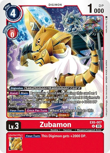 Image for Zubamon (EX6-007 U) (Infernal Ascension) - Digimon Card Game