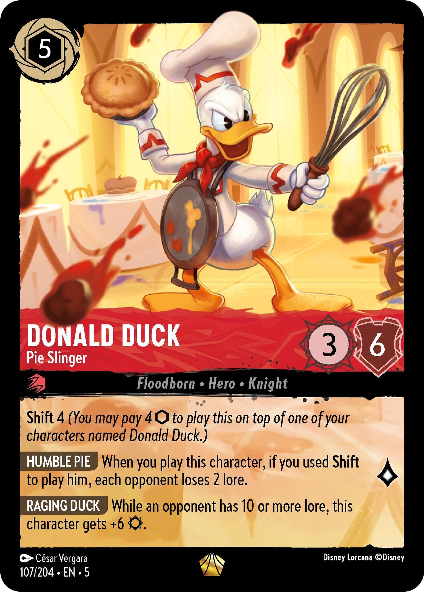 Image for Donald Duck - Pie Slinger (107/204) (Shimmering Skies) - Disney Lorcana