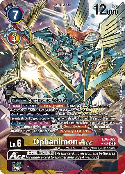 Image for Ophanimon ACE (Alternate Art) (EX6-027 SR) (Infernal Ascension) - Digimon Card Game
