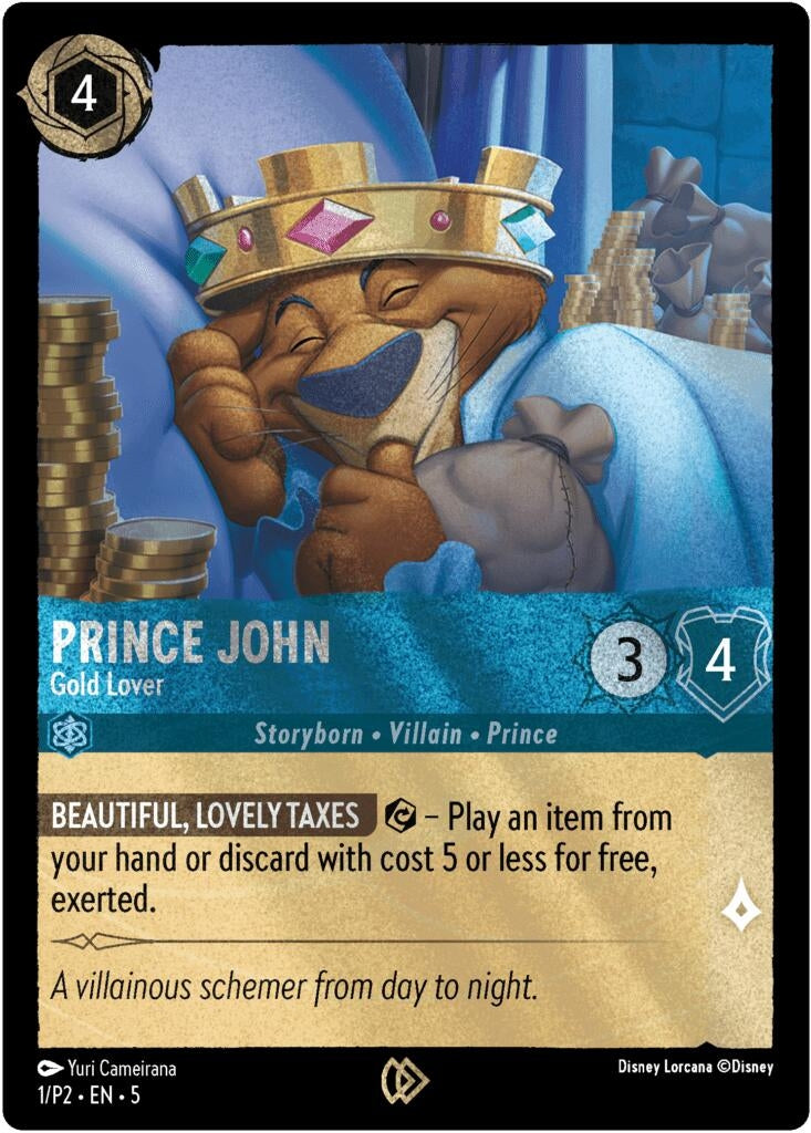Image for Prince John - Gold Lover (1) (Disney Lorcana Promo Cards) - Disney Lorcana